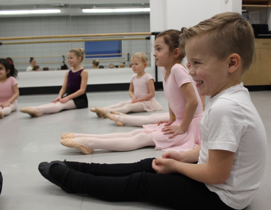 Junior ballet students in class